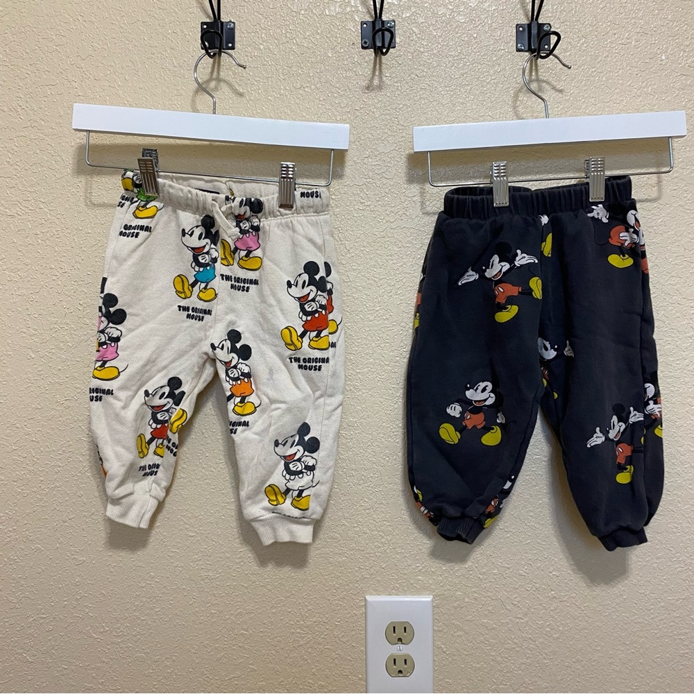 Disney Mickey Mouse Kids Jogger Pants Duo - Cream & Black